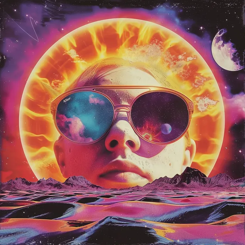 Cosmic Synthwave Album Covers