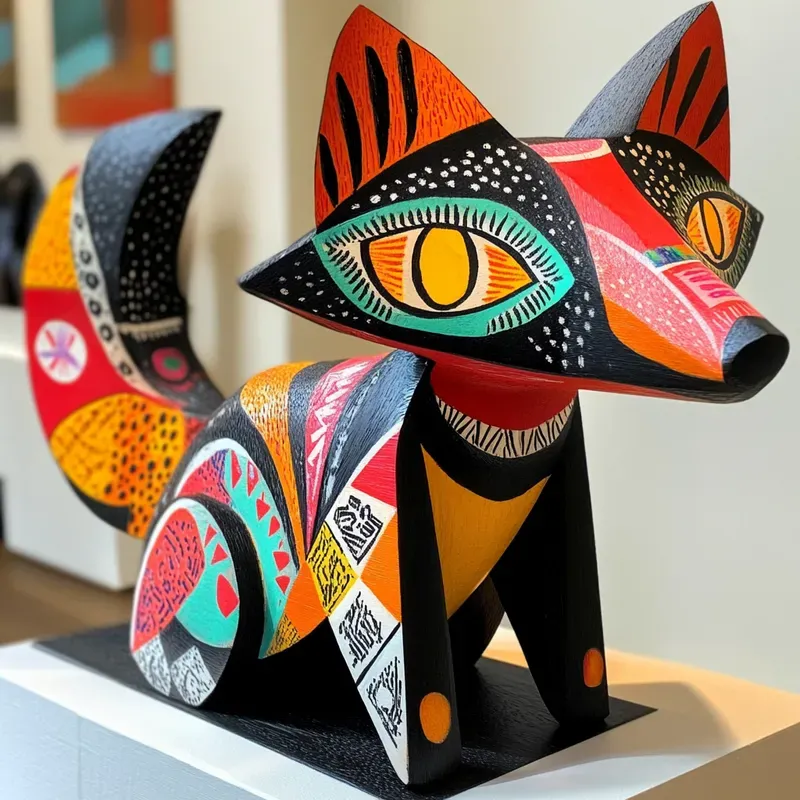 Colorful Wood Sculptures