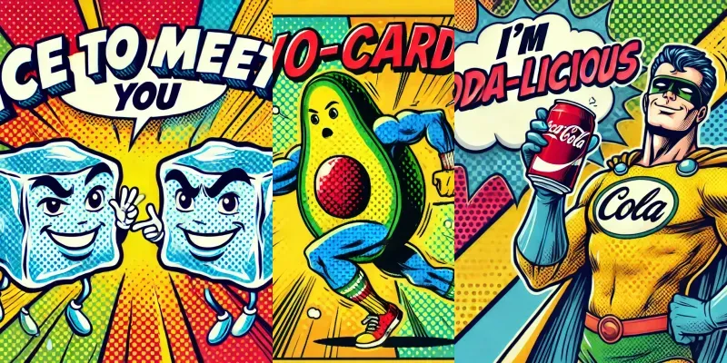 Funny Pop Art Illustrations Comic Figures generated by undefined