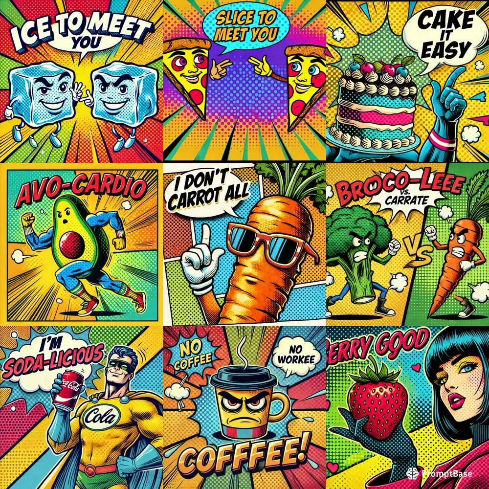 Funny Pop Art Illustrations Comic Figures