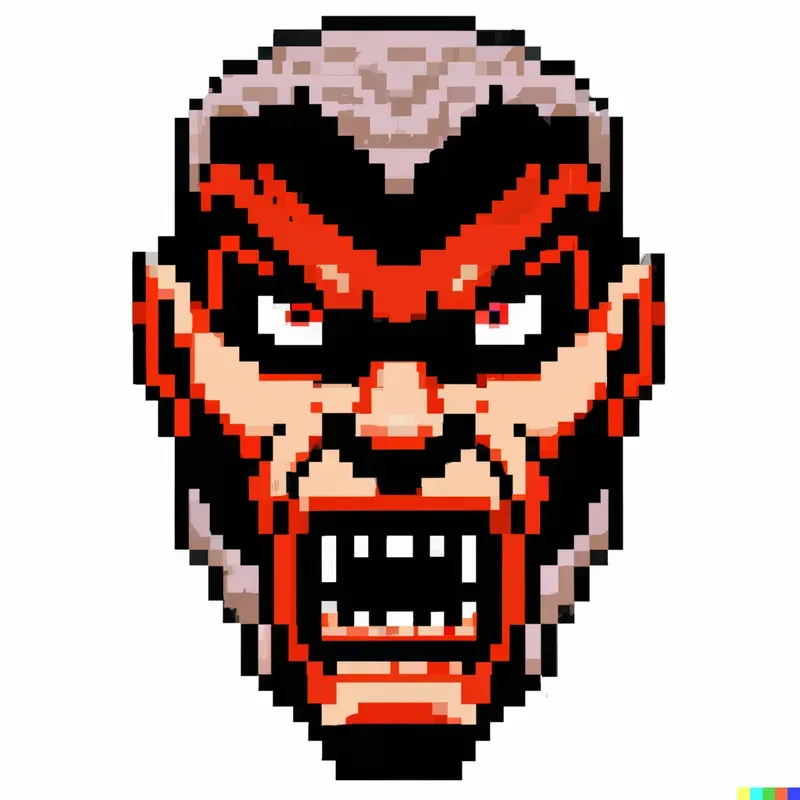 Pixelated Doom Character