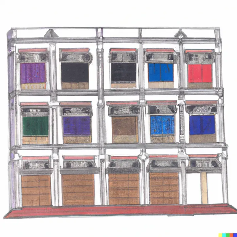 Cute Ukiyo-E City Buildings