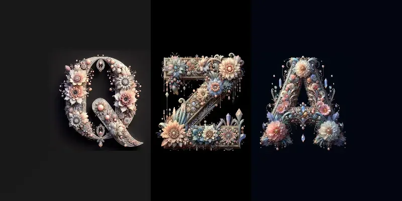 Flowing Font Letters generated by undefined