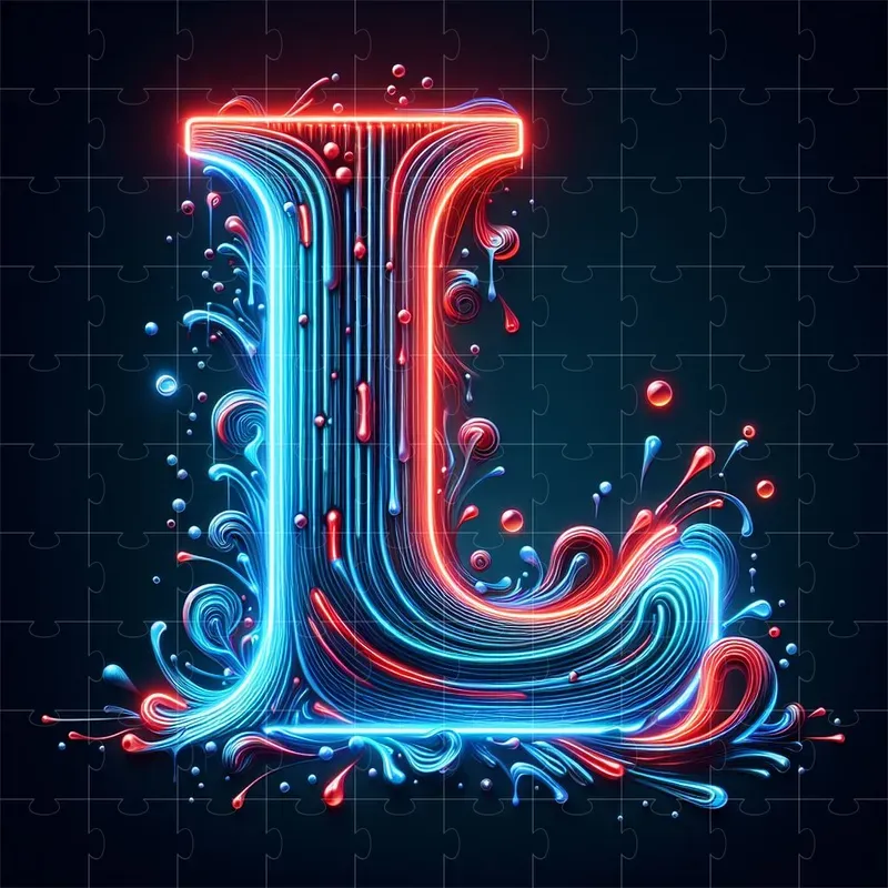 Dynamic Neon Letter Art
