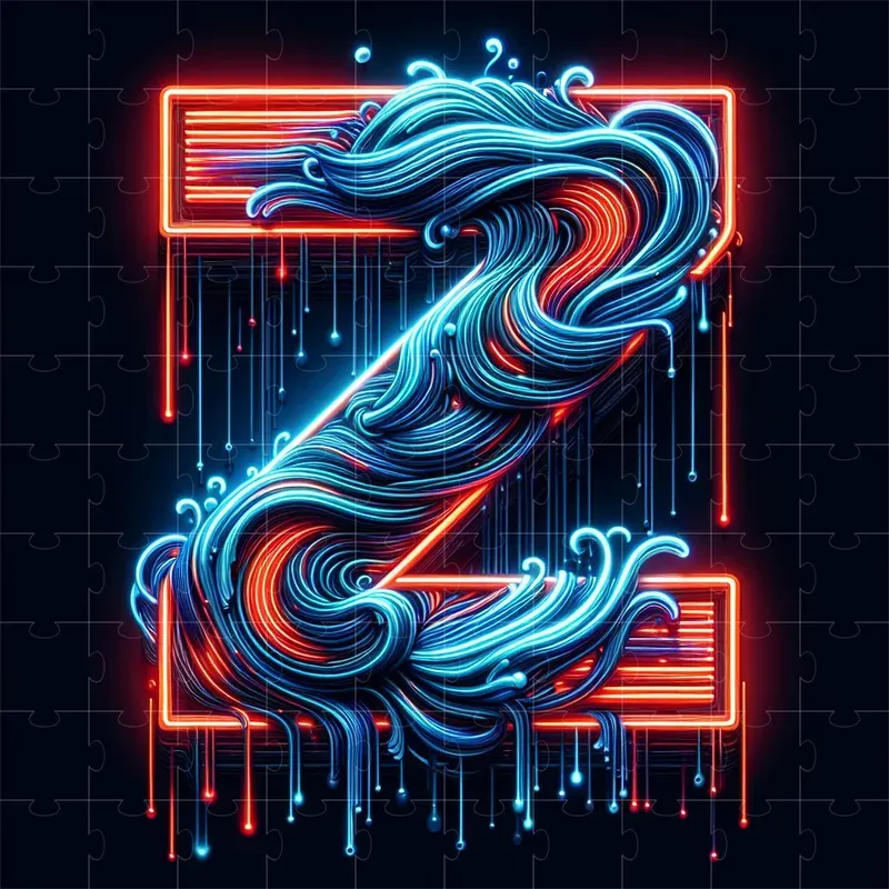 Dynamic Neon Letter Art