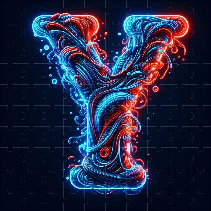Dynamic Neon Letter Art