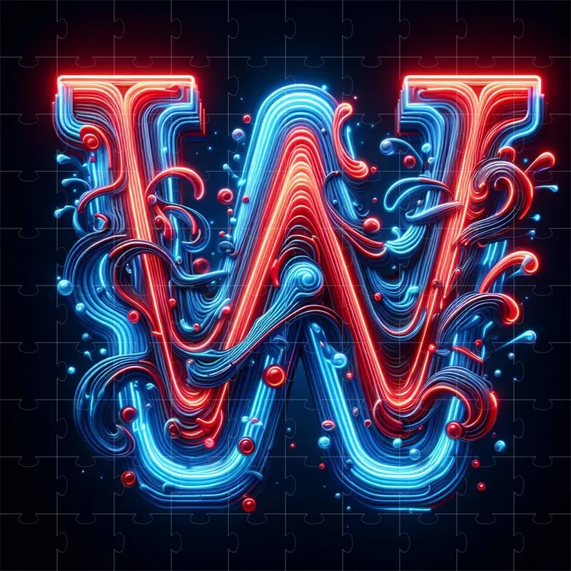 Dynamic Neon Letter Art