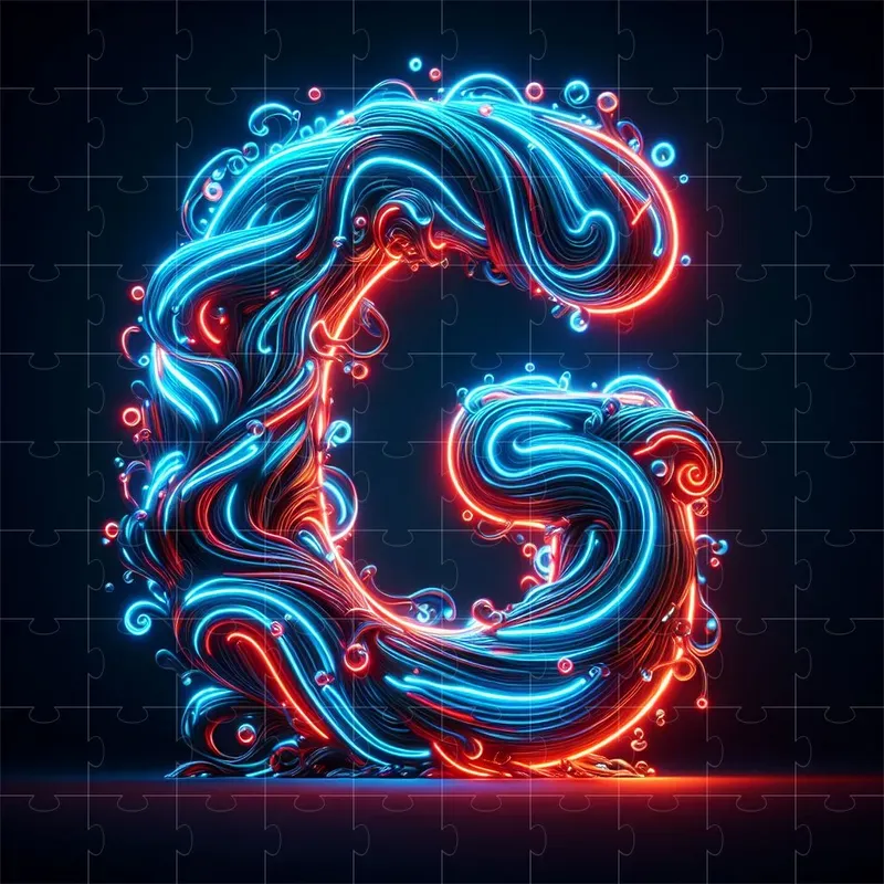 Dynamic Neon Letter Art