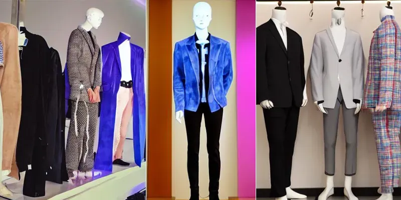 Vaporwave Mannequin Clothing Display generated by undefined