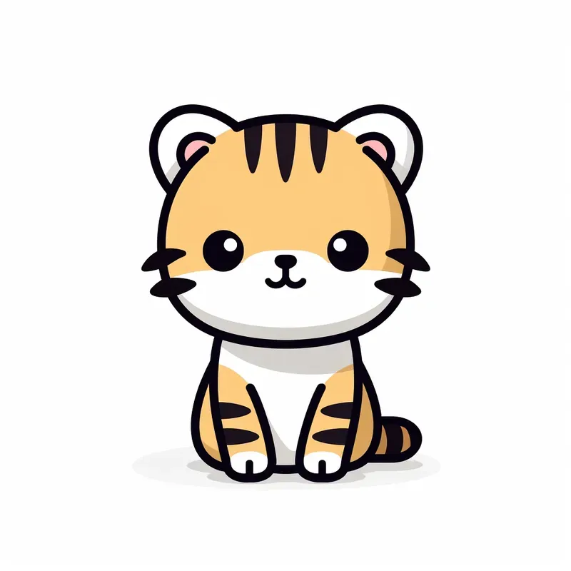 Cute Thickline Animal Cliparts