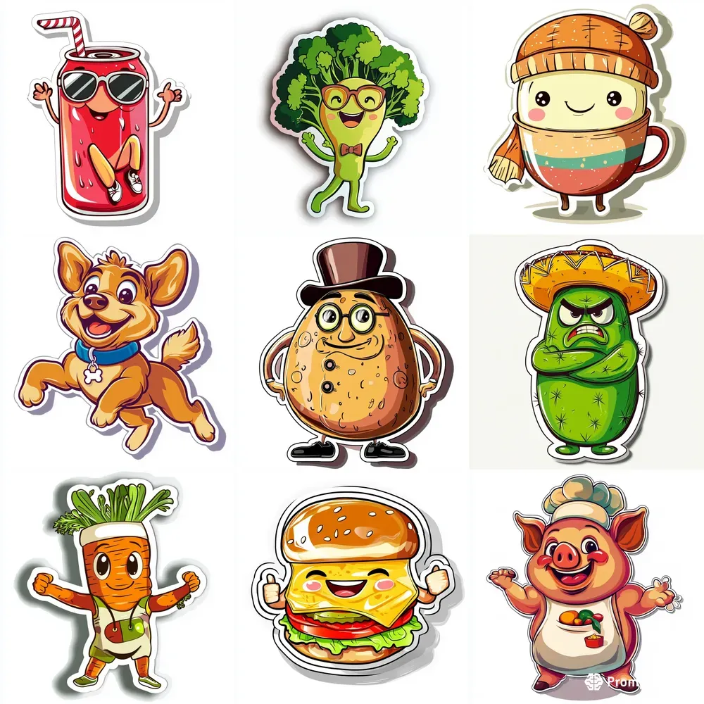 Bold Cartoon Stickers In Calarts Style