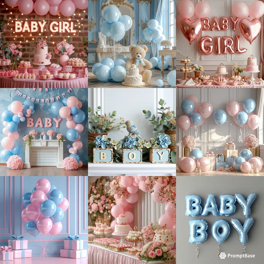 Baby Shower Or Gender Reveal Party Scenes