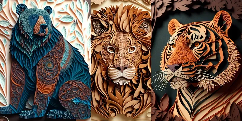 Paper Cut Animals generated by undefined