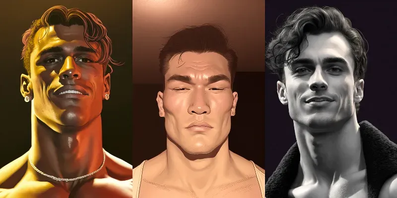 Gigachad Muscular Portraits generated by undefined