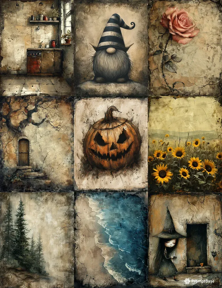 Gothic Framed Junk Journal Pages