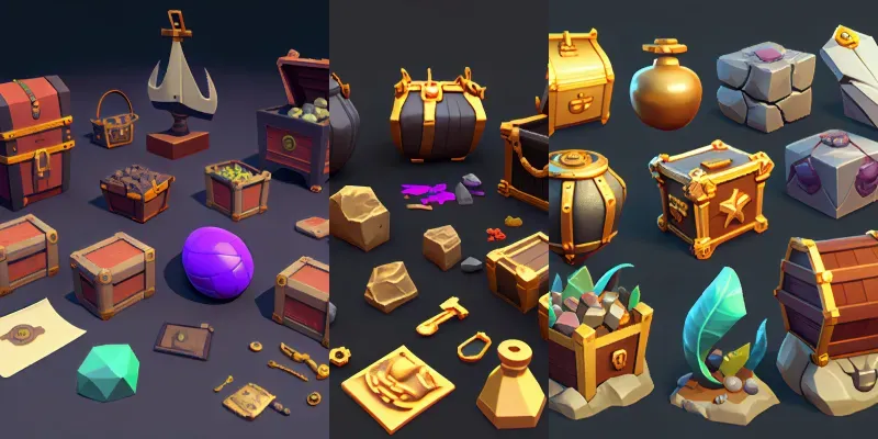 3D Game Asset Designs generated by undefined