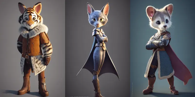 Furries 3D CG Style generated by undefined
