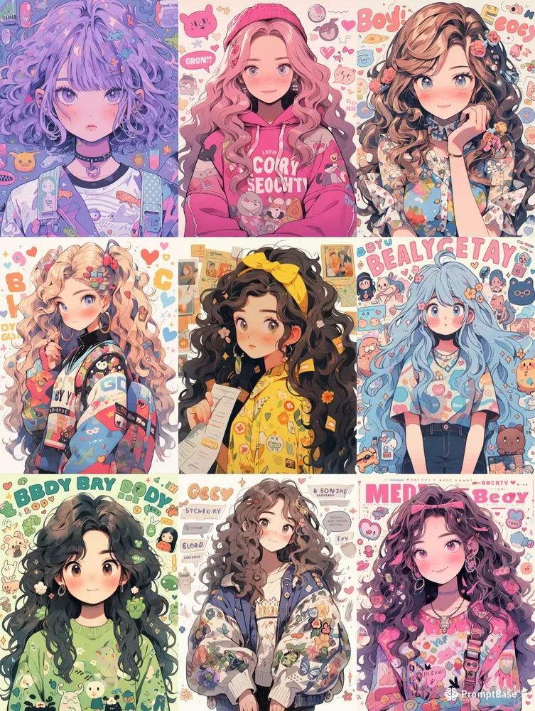 Kawaii Emoji Anime Girls