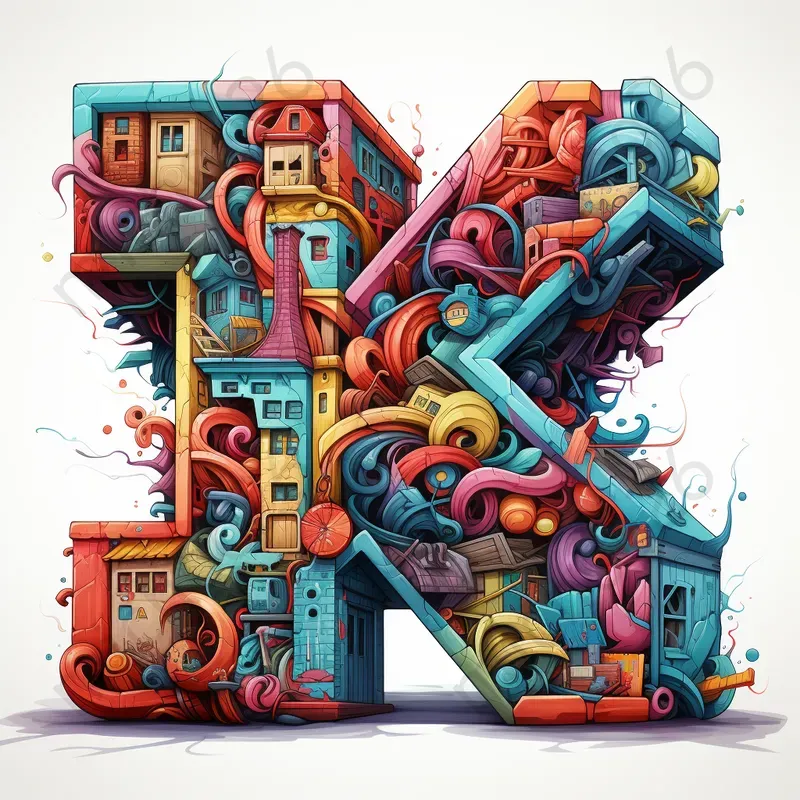 Capital Graffiti Letters 3D