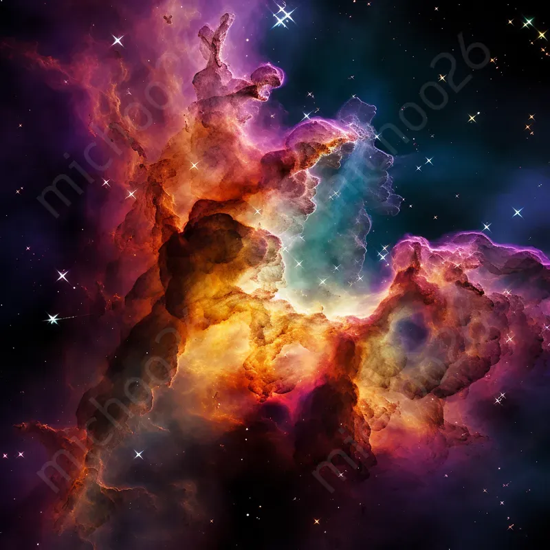 Cyberpunk Patterns Of Exploding Nebulas