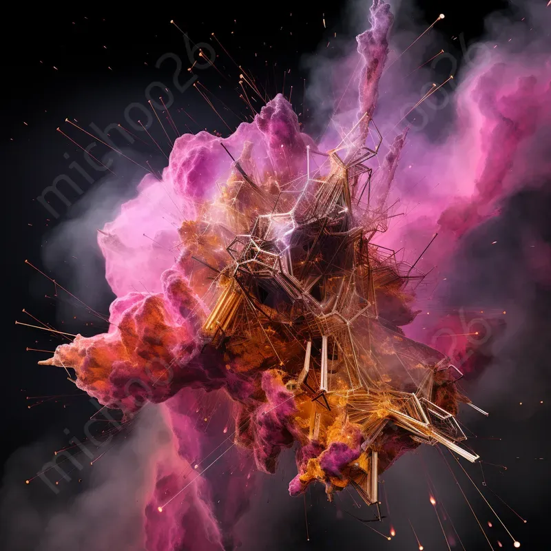 Cyberpunk Patterns Of Exploding Nebulas