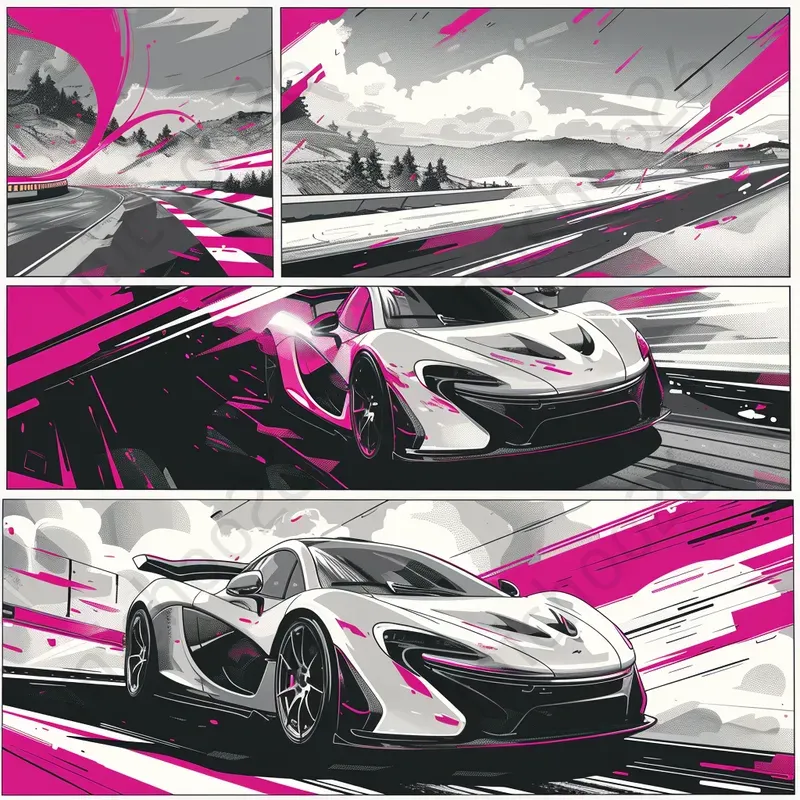 Comic Book Pages With Cars And Stories