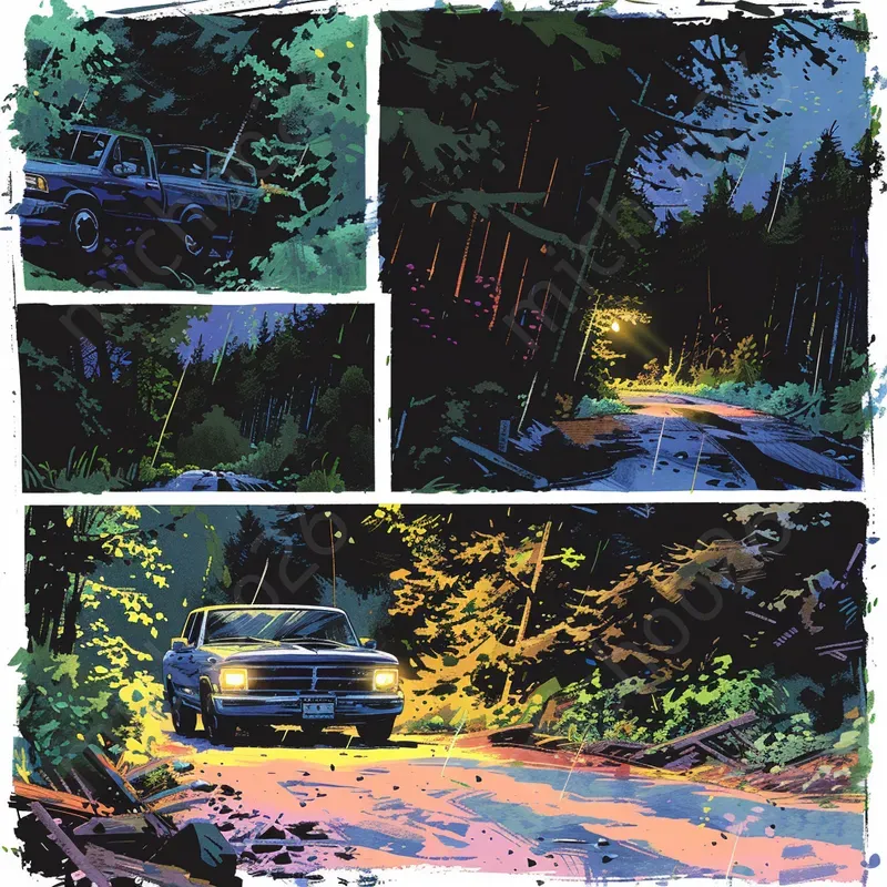 Comic Book Pages With Cars And Stories