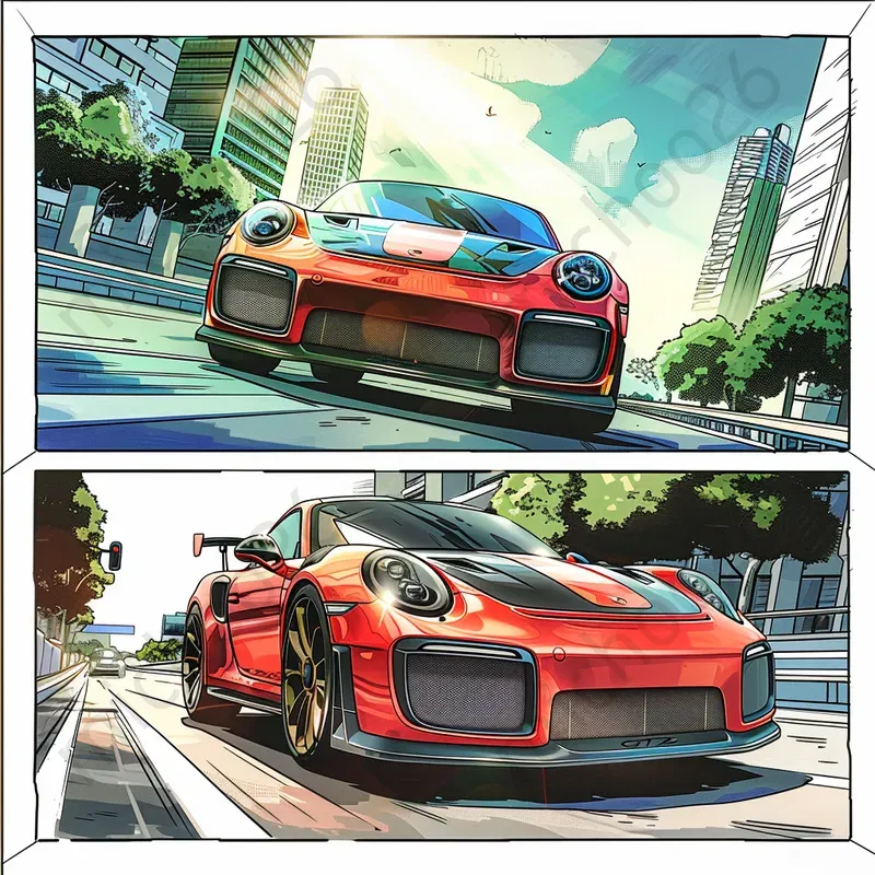 Comic Book Pages With Cars And Stories