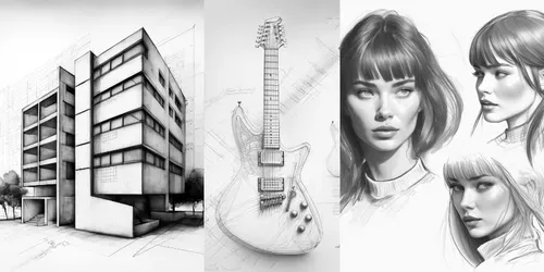 Precise Sketches On White Paper generated by midjourney