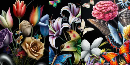 Beautiful Paintings Of Flowers generated by dalle