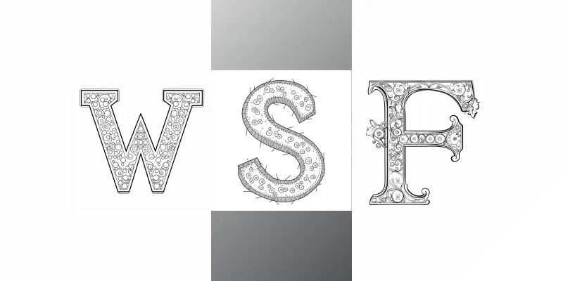 Outline Letter Coloring Pages generated by undefined