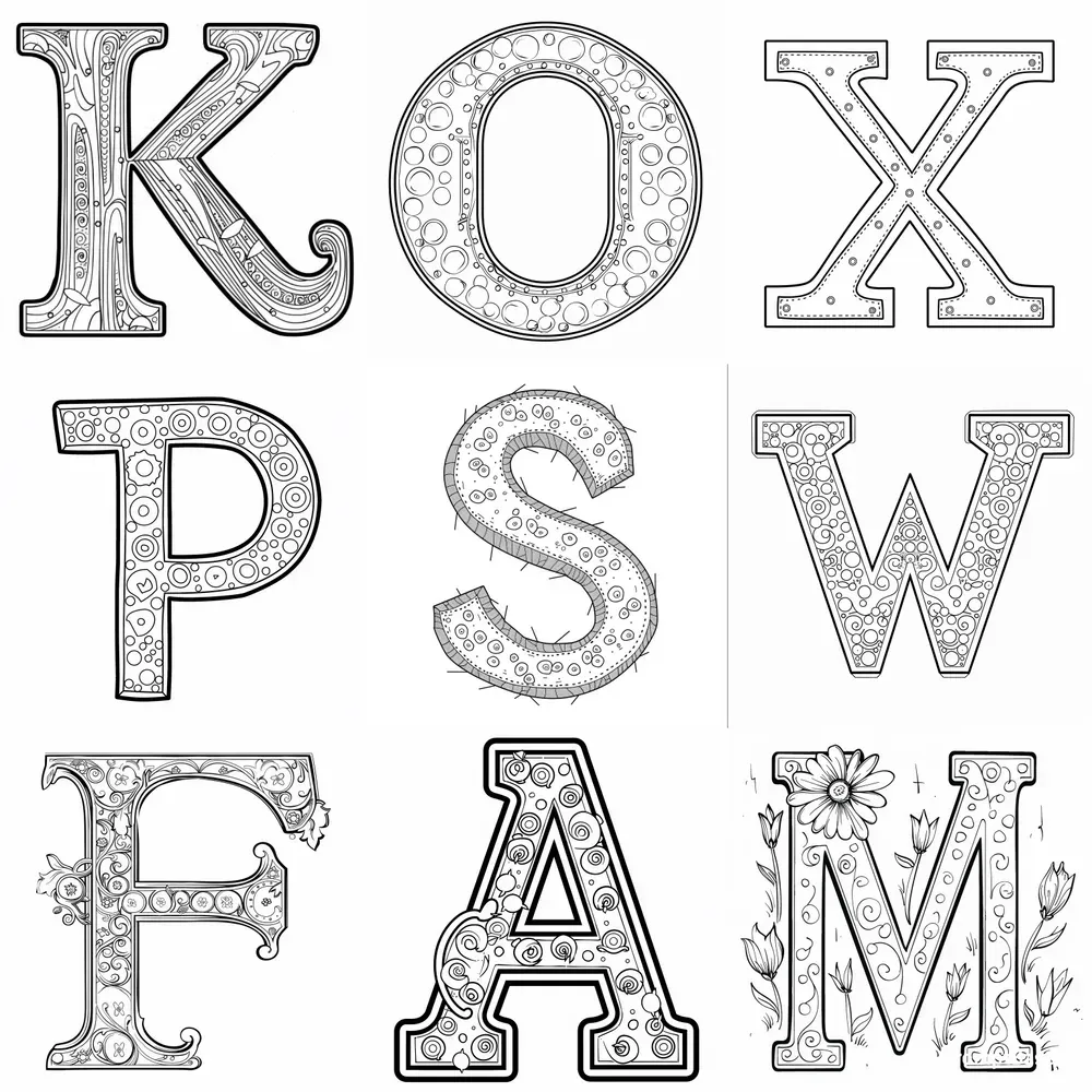 Outline Letter Coloring Pages