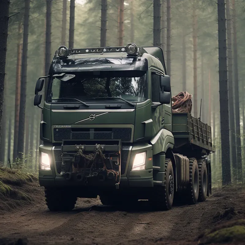 Trucks In Different Places And Paintings