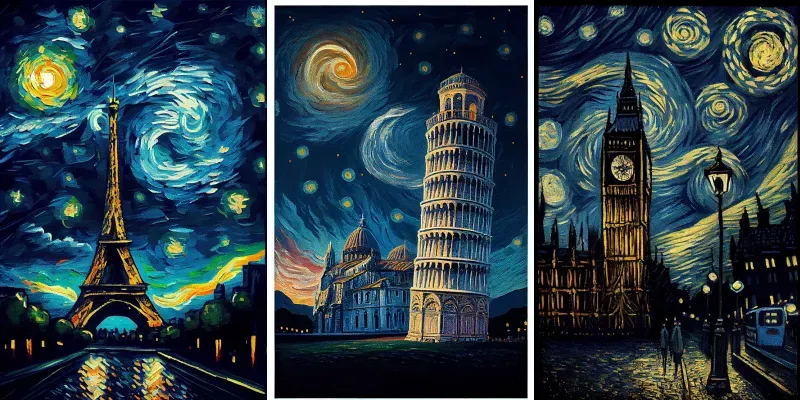 Starry Night Landmark Posters generated by undefined
