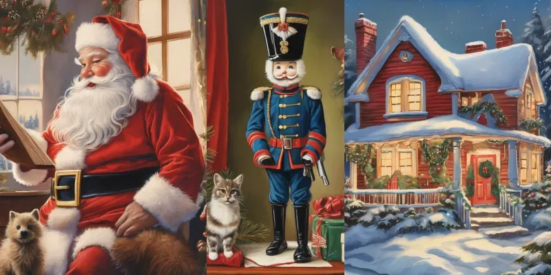 Merry Christmas Vintage Card Postals generated by undefined