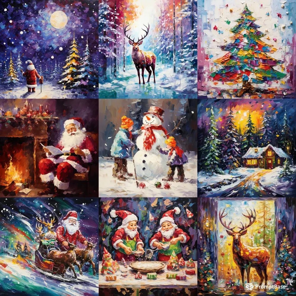 Impressionist Christmas Pop Poster Art