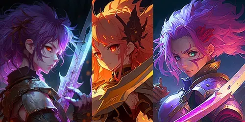 Sword Anime Girls Character Concept Art generated by midjourney