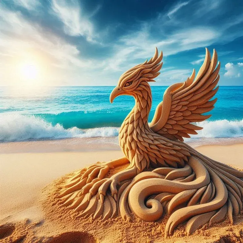 Mythical Sand Sculptures On The Beach