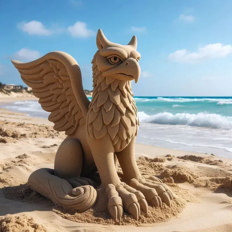 Mythical Sand Sculptures On The Beach