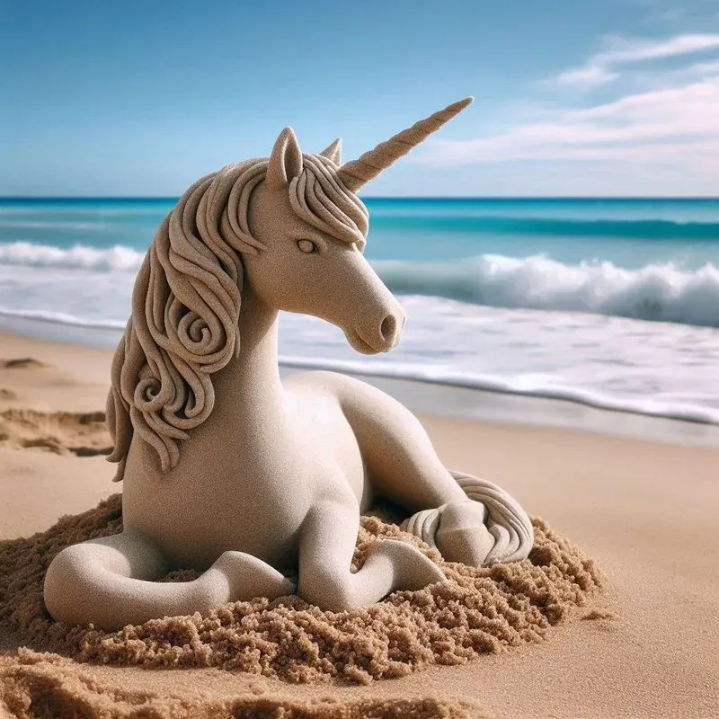 Mythical Sand Sculptures On The Beach