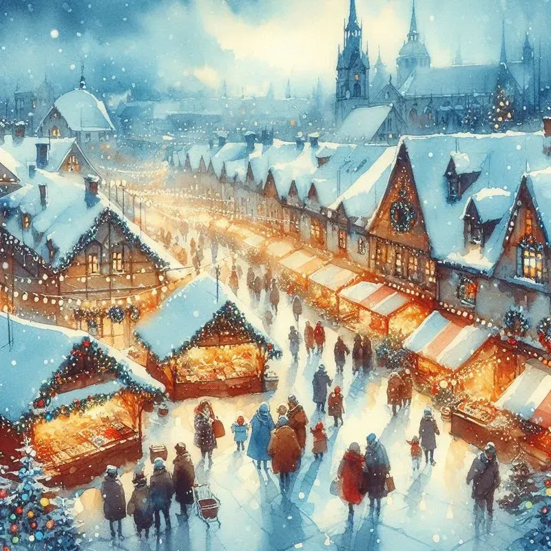 Cozy Watercolor Christmas Scenes