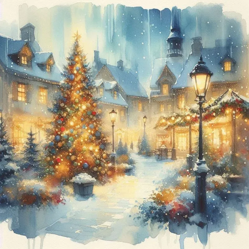 Cozy Watercolor Christmas Scenes