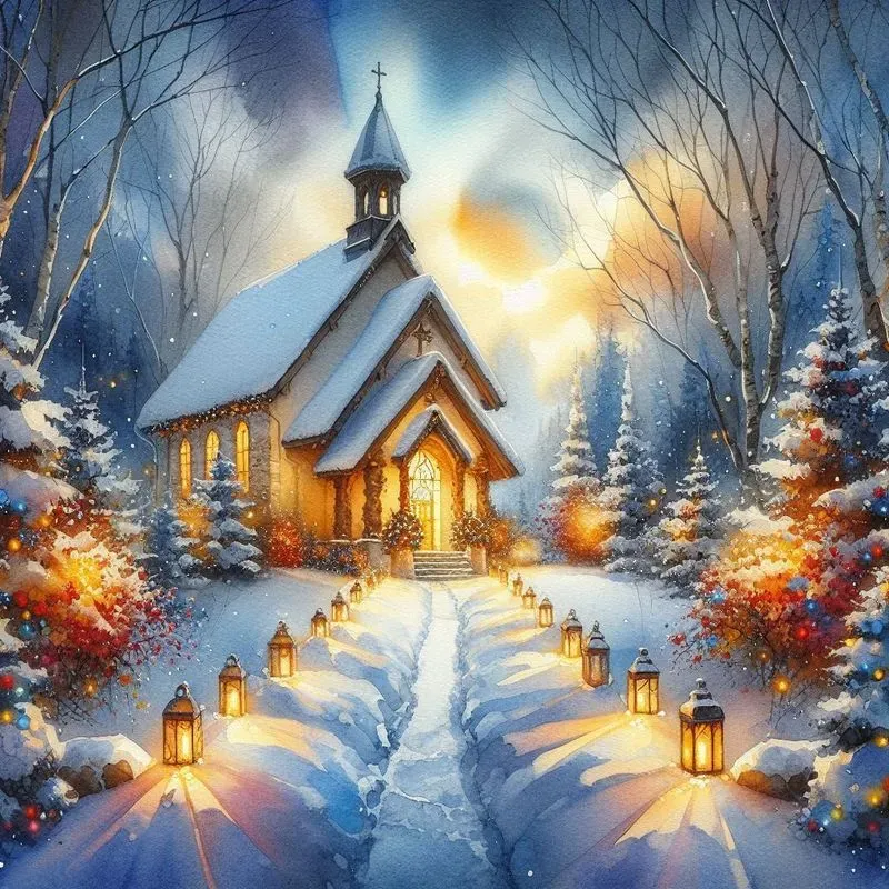 Cozy Watercolor Christmas Scenes