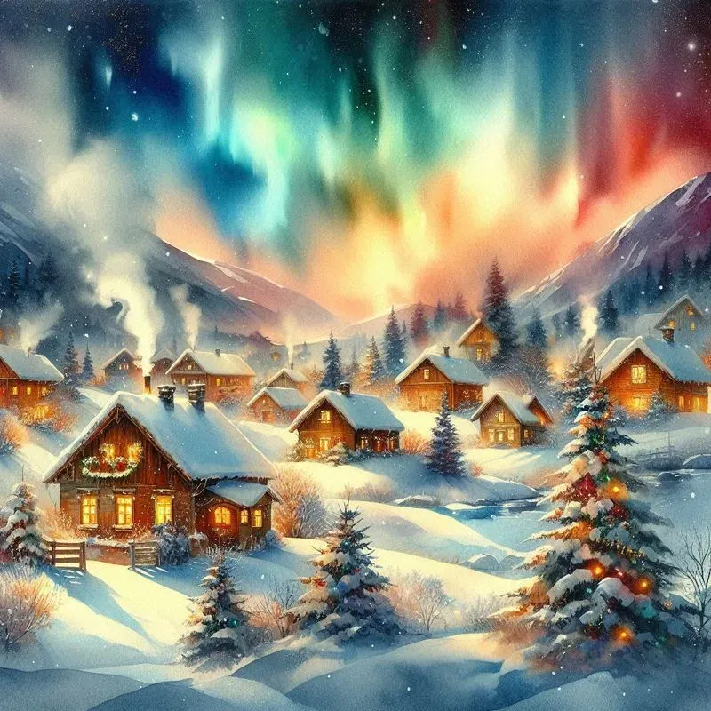 Cozy Watercolor Christmas Scenes