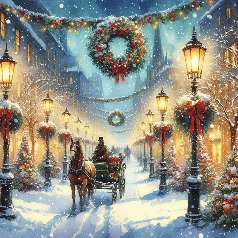 Cozy Watercolor Christmas Scenes