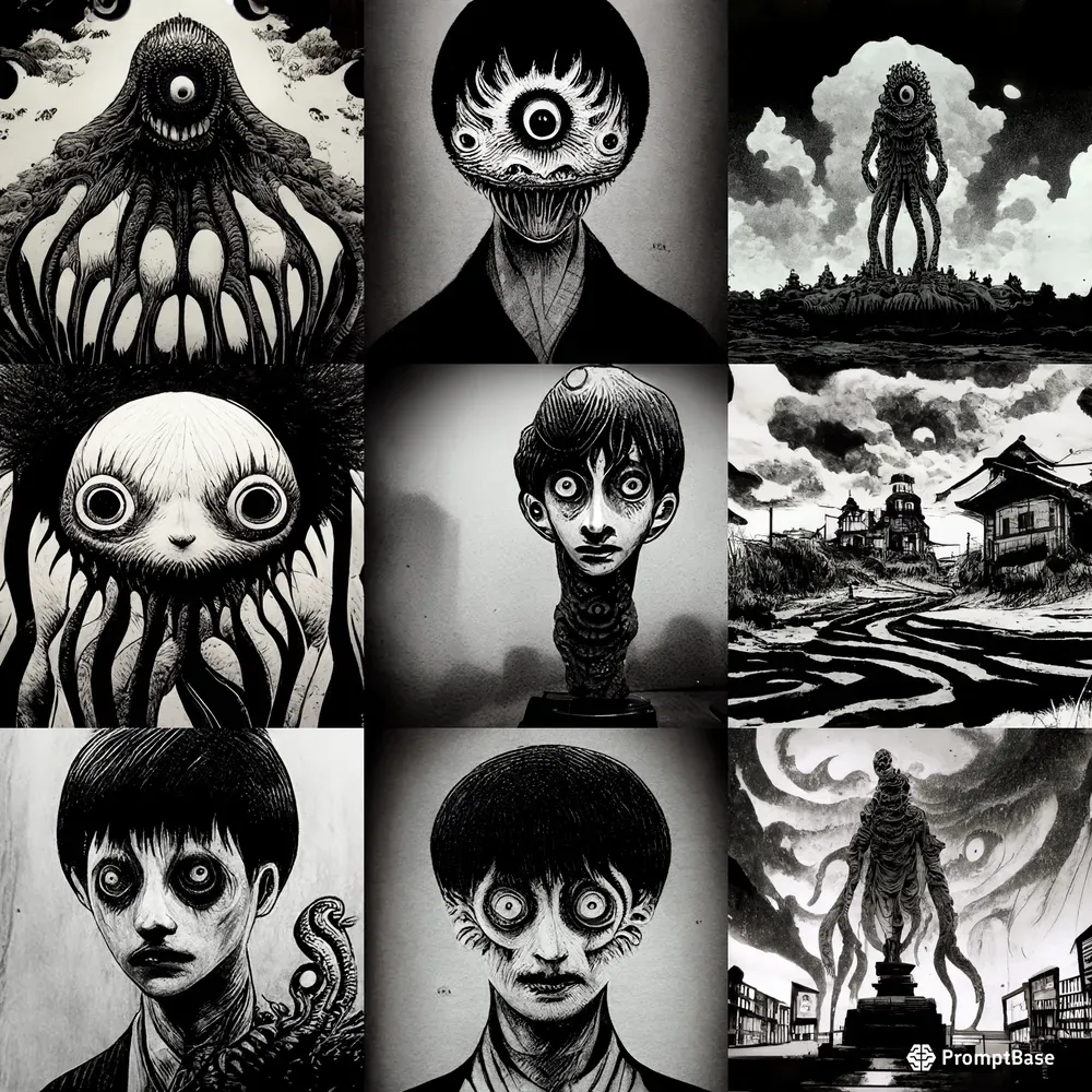 Junji Ito Style Comic Art