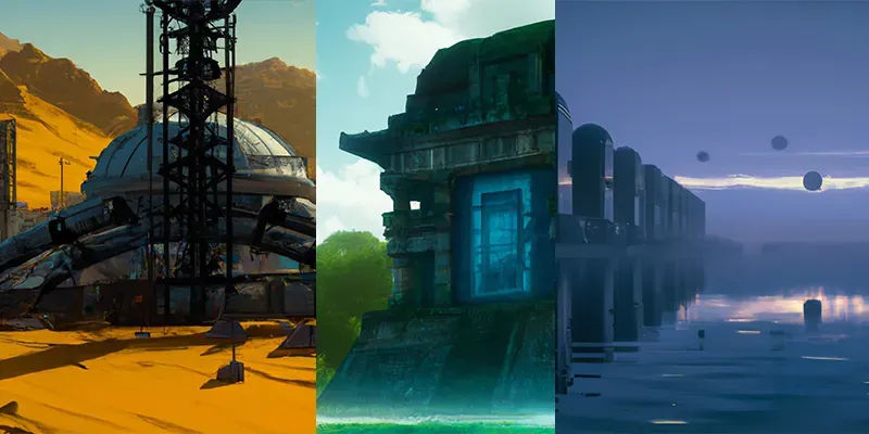 Sci-fi Digital Painting Wallpaper generated by undefined