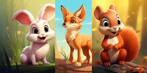 Cute Cartoon Animals generated by midjourney