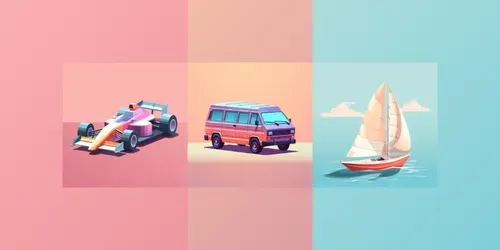 Low-poly Objects generated by midjourney