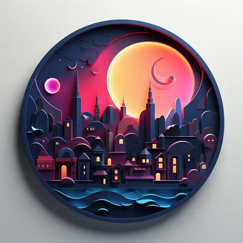 Artistic Circle Papercut Decos